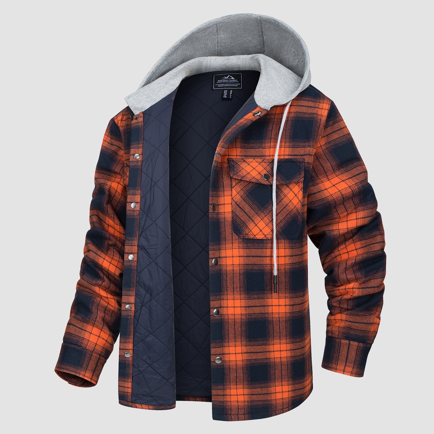 Aspen | Veste en flanelle matelassée avec capuche pour hommes