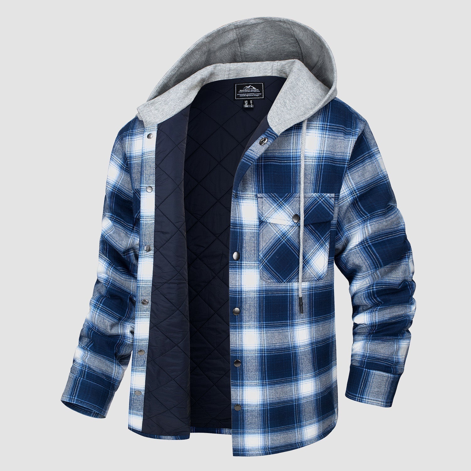 Aspen | Veste en flanelle matelassée avec capuche pour hommes