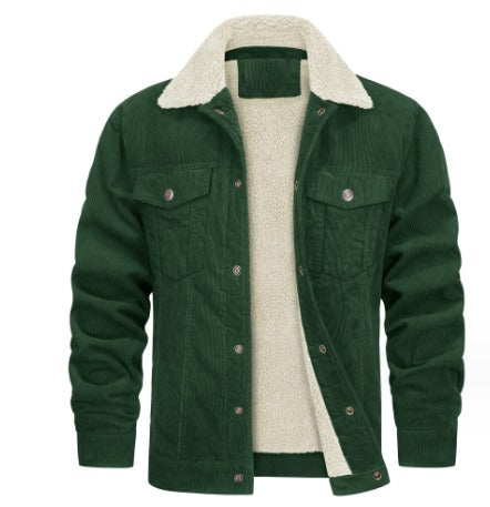 Duke | Veste à texture lisse doublée d'un tissu doux pour hommes-Mens Jacket-Vert-Barnier Boutique