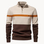 Florent | Pull Col Cheminée Zippé pour Hommes avec Motif Rayé-Mens Sweater-Barnier Boutique