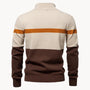 Florent | Pull Col Cheminée Zippé pour Hommes avec Motif Rayé-Mens Sweater-Barnier Boutique