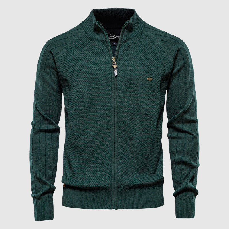 Bram | Pull Zippé en Maille avec Col Montant