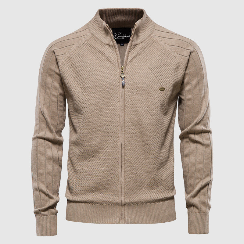 Bram | Pull Zippé en Maille avec Col Montant
