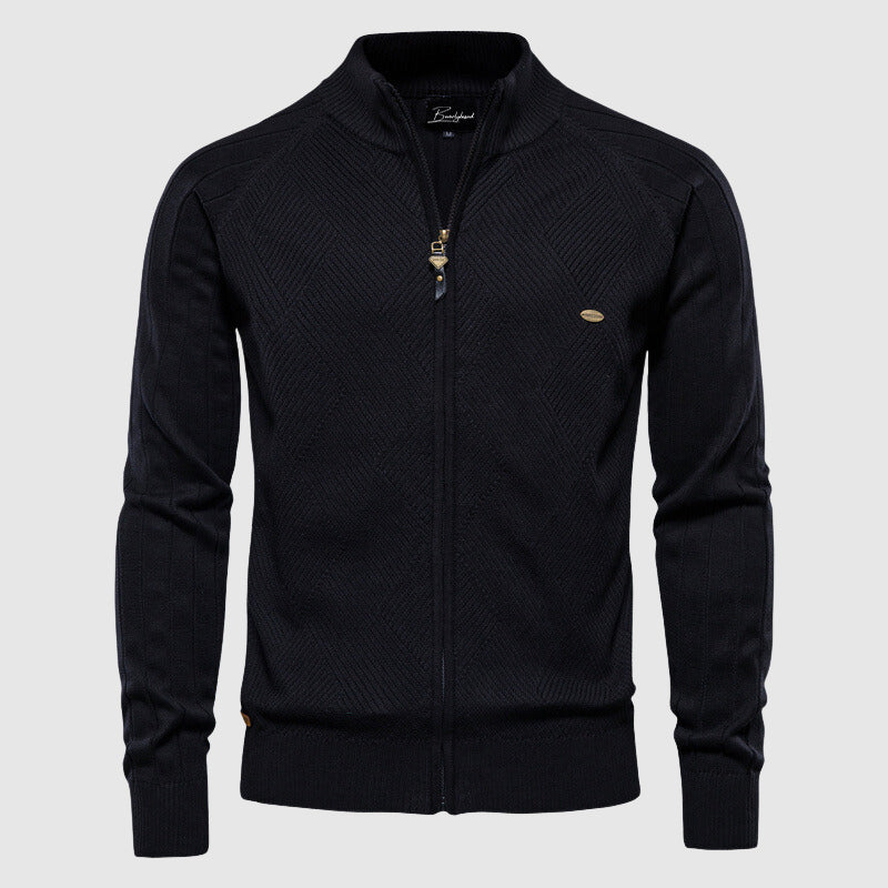 Bram | Pull Zippé en Maille avec Col Montant