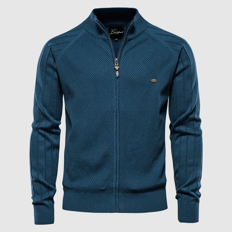 Bram | Pull Zippé en Maille avec Col Montant