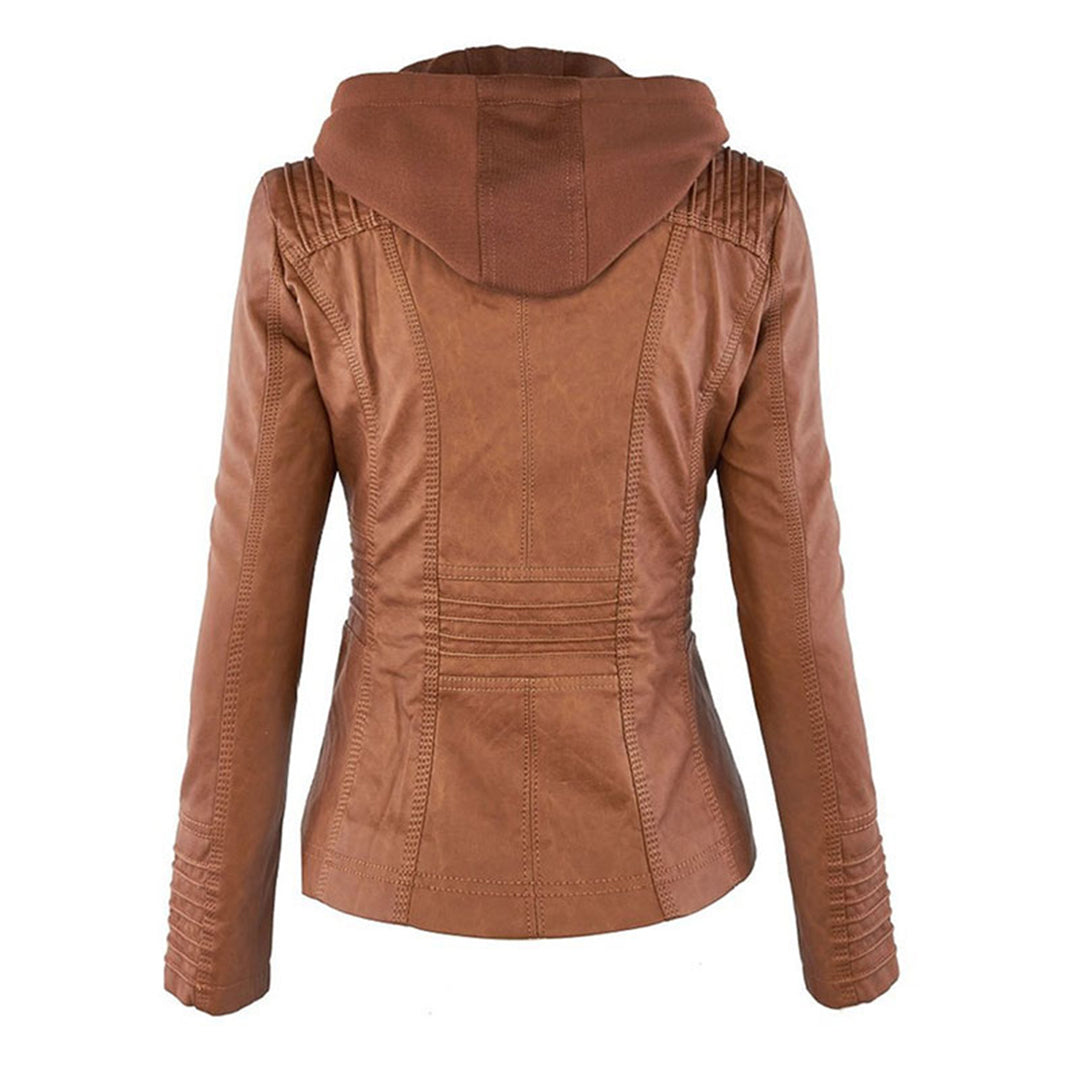 Veste Cuir pour Femme | Avec Capuche