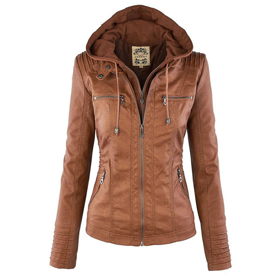 Veste Cuir pour Femme | Avec Capuche
