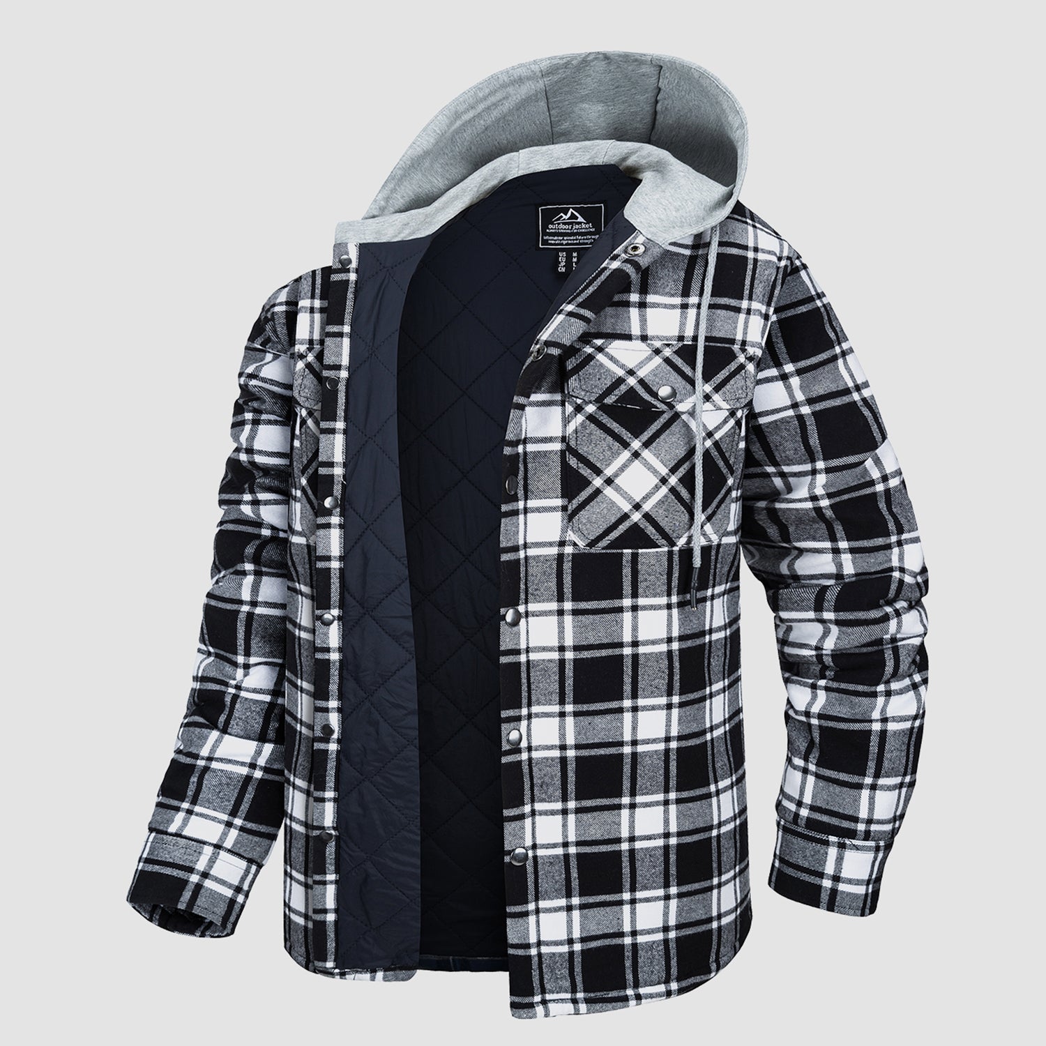 Aspen | Veste en flanelle matelassée avec capuche pour hommes