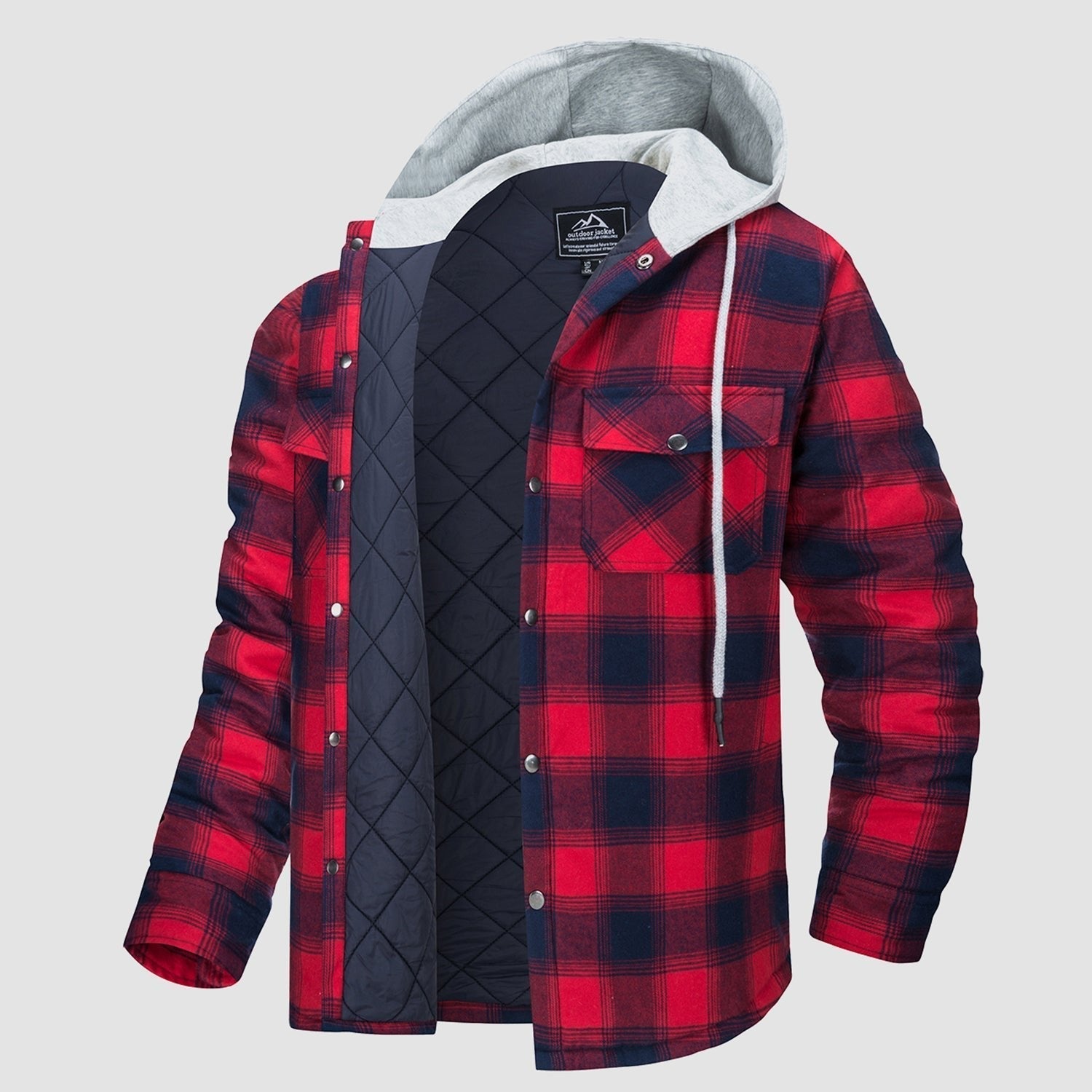 Aspen | Veste en flanelle matelassée avec capuche pour hommes