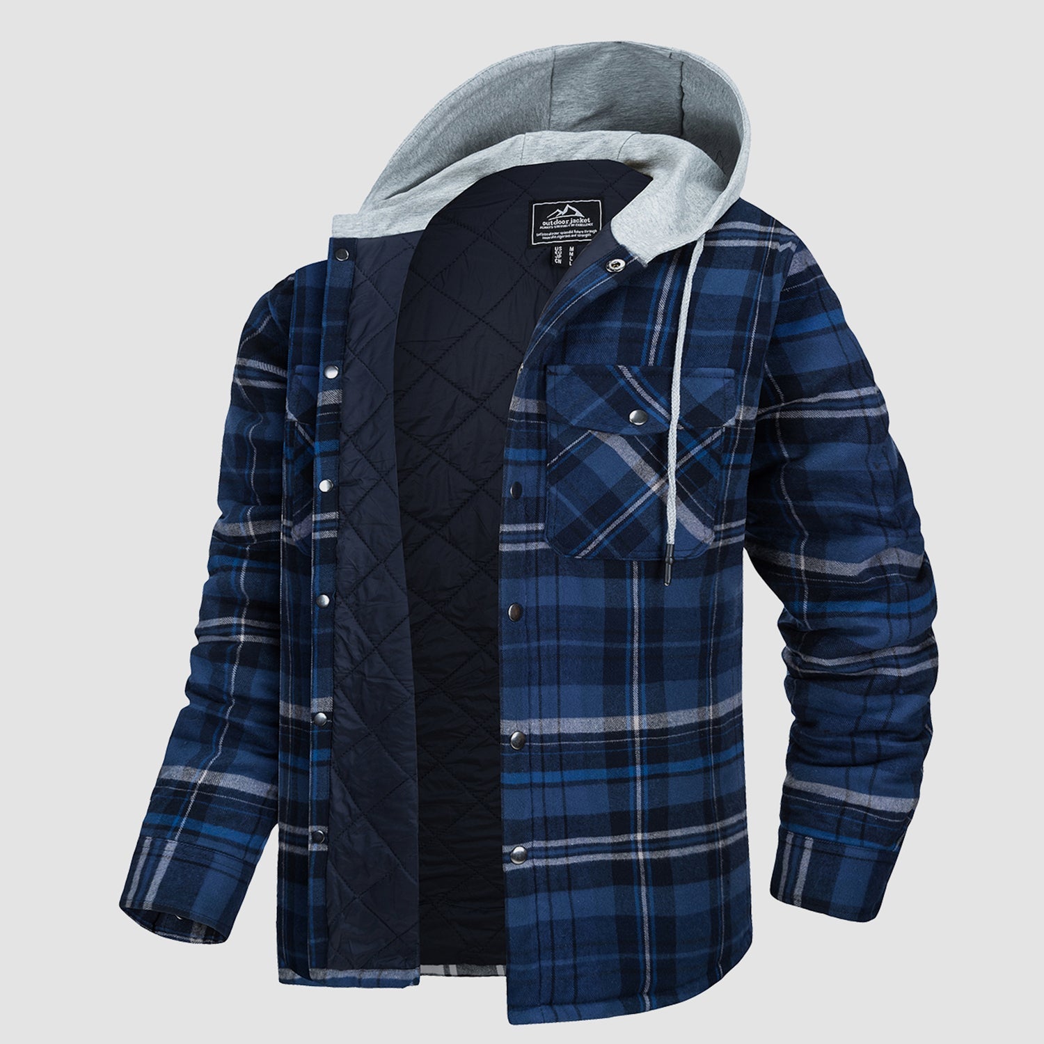 Aspen | Veste en flanelle matelassée avec capuche pour hommes