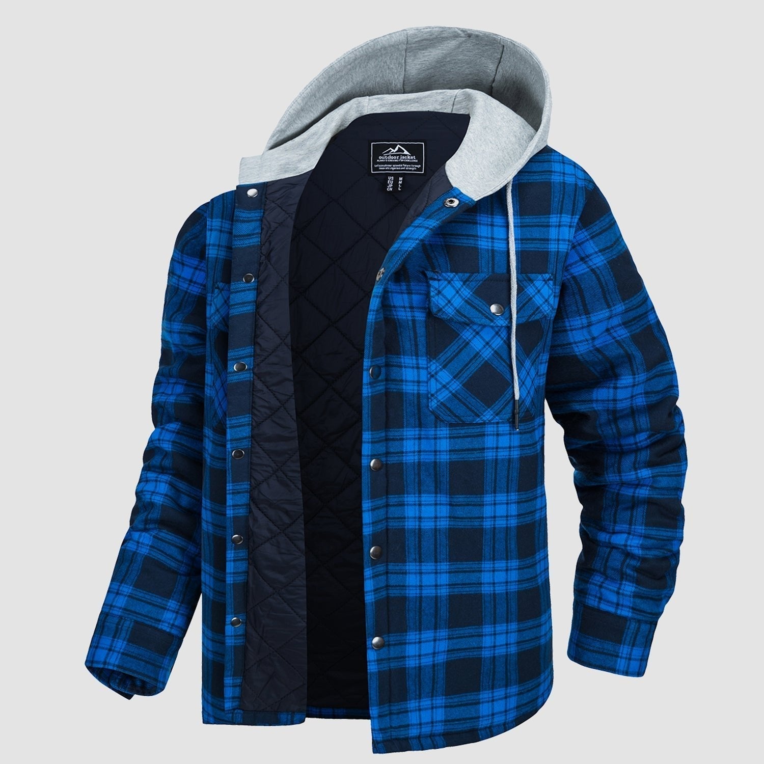 Aspen | Veste en flanelle matelassée avec capuche pour hommes