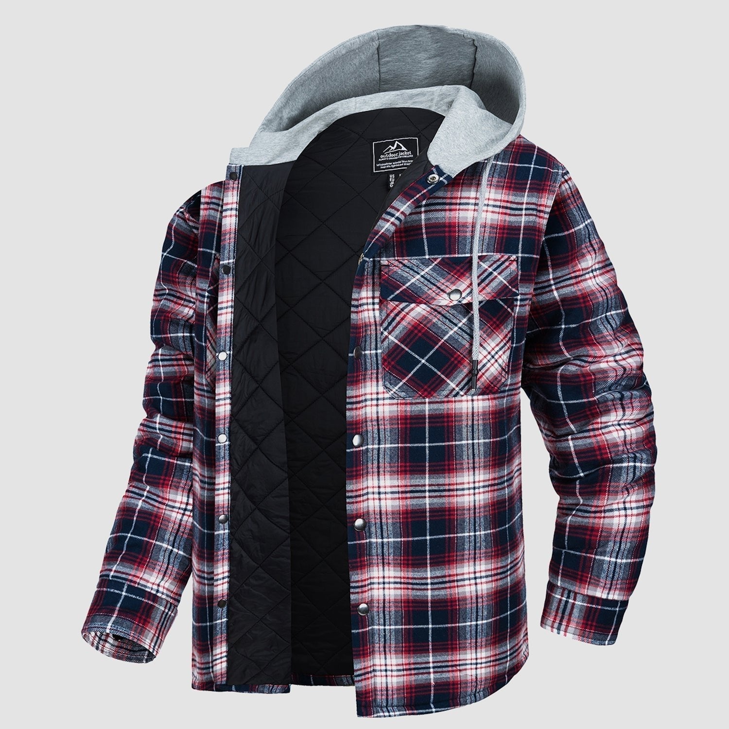 Aspen | Veste en flanelle matelassée avec capuche pour hommes