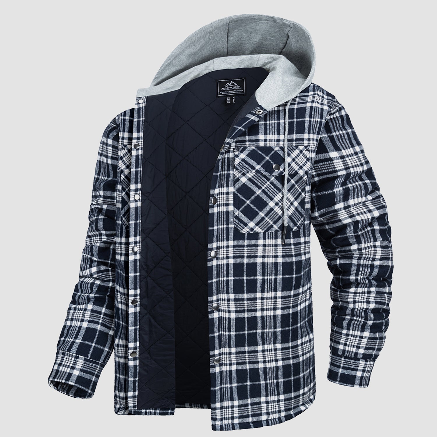 Aspen | Veste en flanelle matelassée avec capuche pour hommes