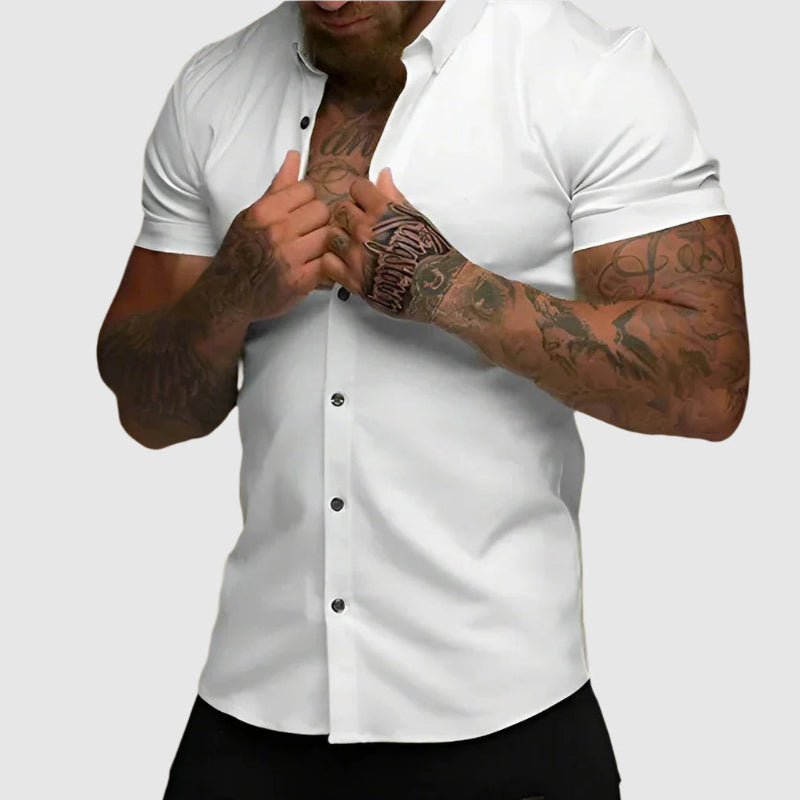 Carlos | Chemise Homme Manches Courtes Slim – Stretch Premium