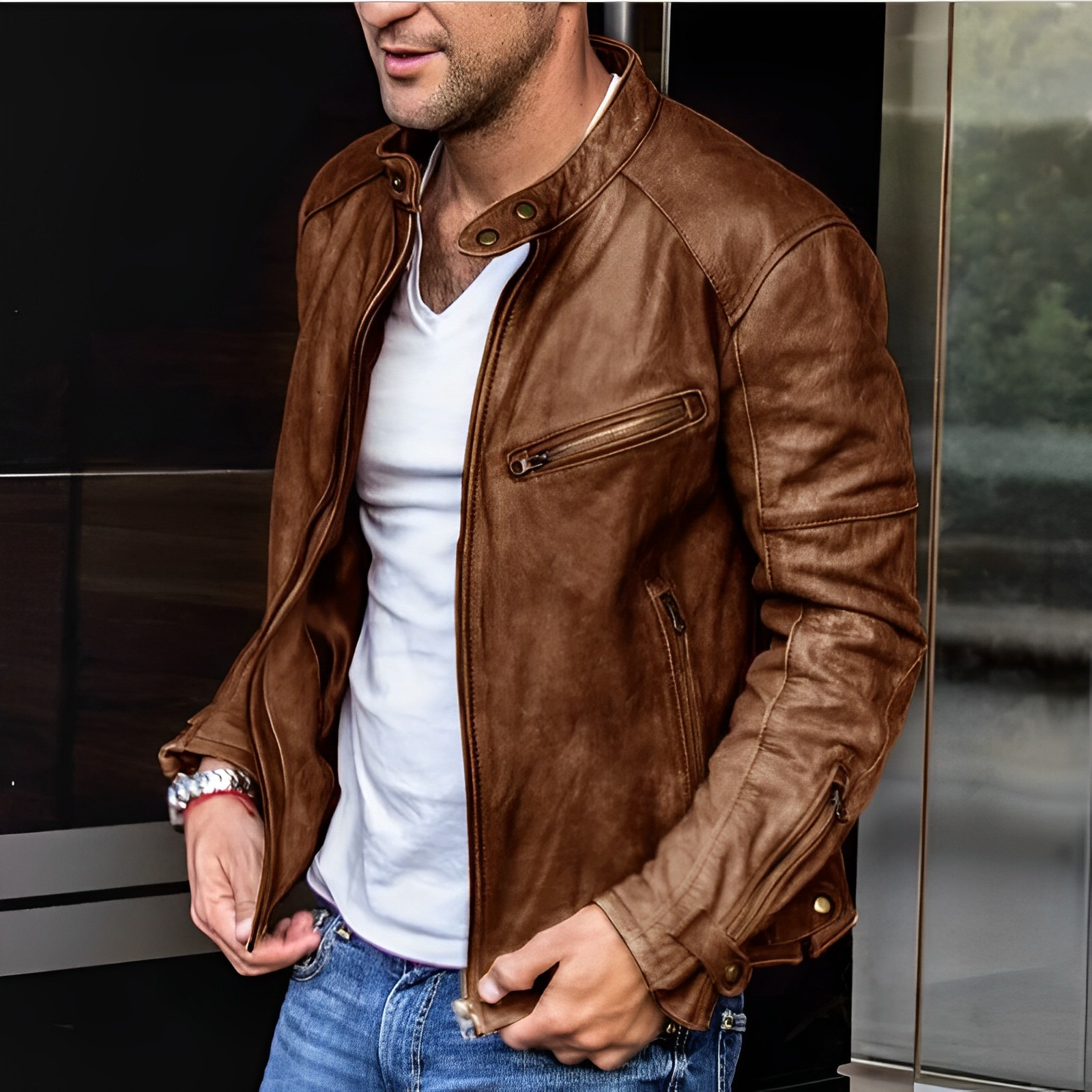 Veste Cuir Quatre Saisons pour Homme