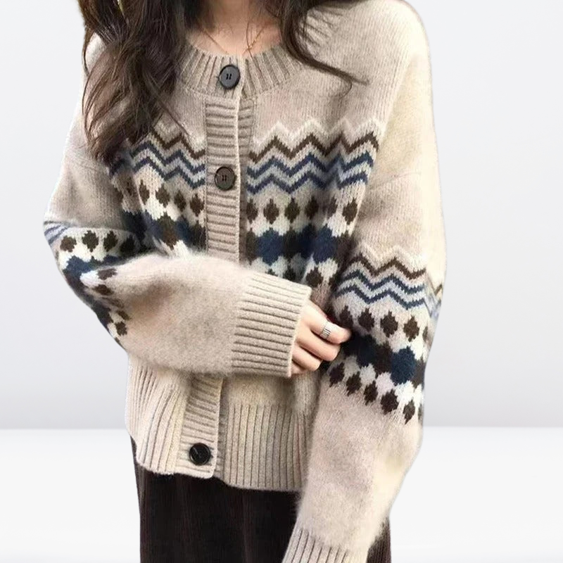 Tara | Cardigan Femme en Maille à Manches Longues avec Boutons