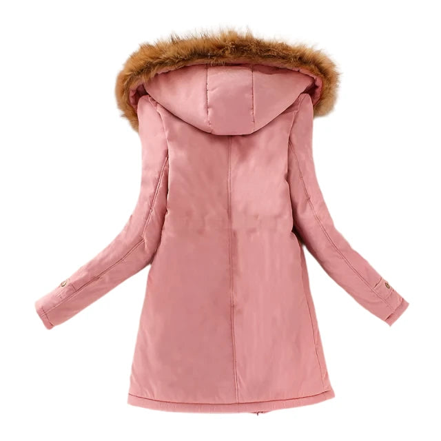 Zephara | Veste parka femme avec capuche et doublure polaire avec poches