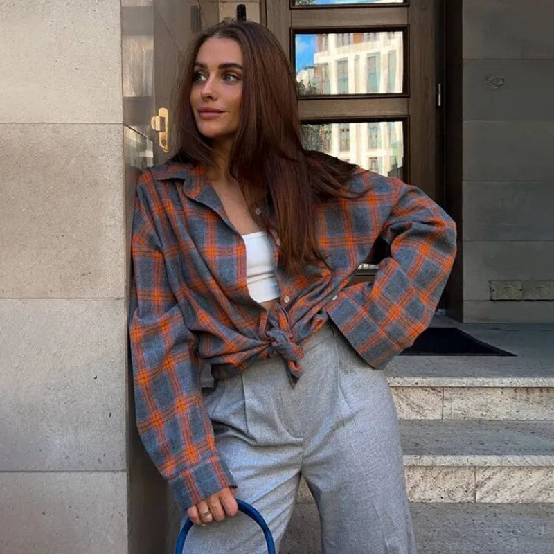 Victoria | Chemise oversize à carreaux Femme