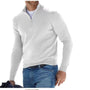 Gerald | Pull demi-fermé pour hommes-Mens Sweater-Blanc-Barnier Boutique