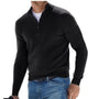 Gerald | Pull demi-fermé pour hommes-Mens Sweater-Noir-Barnier Boutique