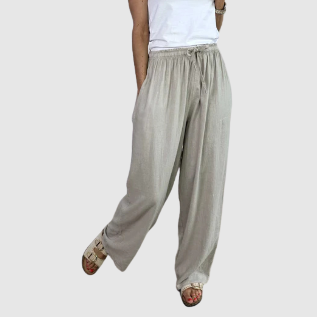 Claret | Pantalon léger à texture lisse avec cordon