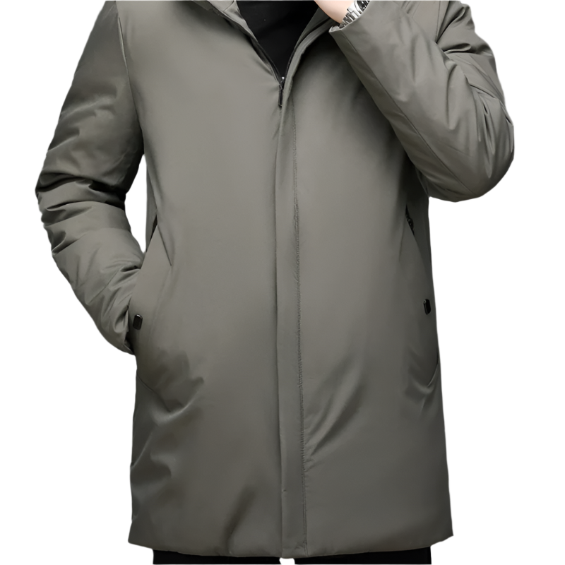 Phillipe | Veste classique noire avec capuche-Mens Coat-Barnier Boutique