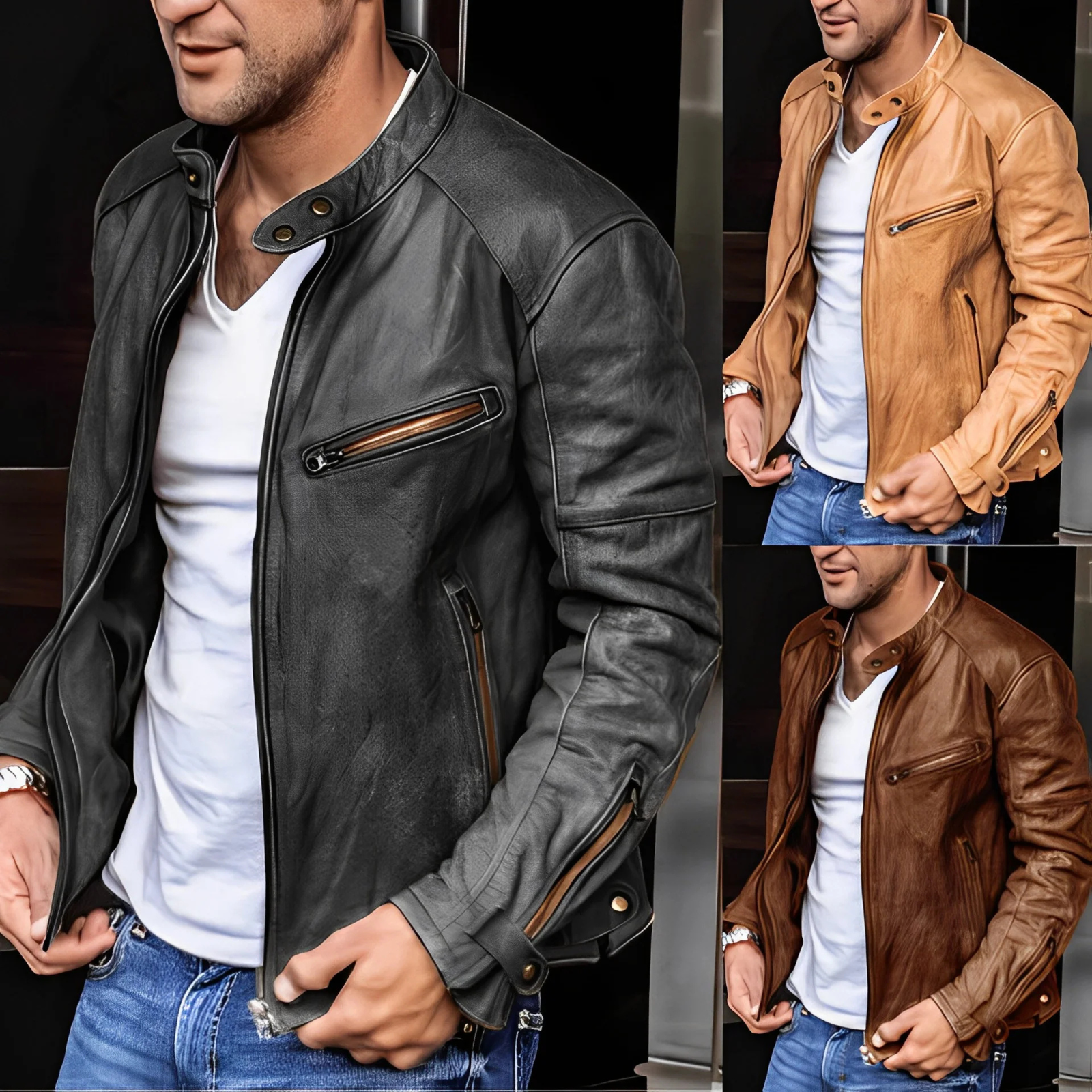 Veste Cuir Quatre Saisons pour Homme