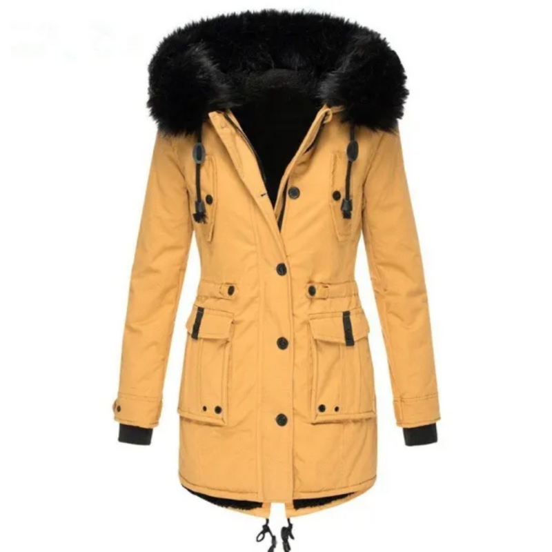 Zoé | Manteau d’Hiver Femme en Coton Doublé Polaire avec Capuche