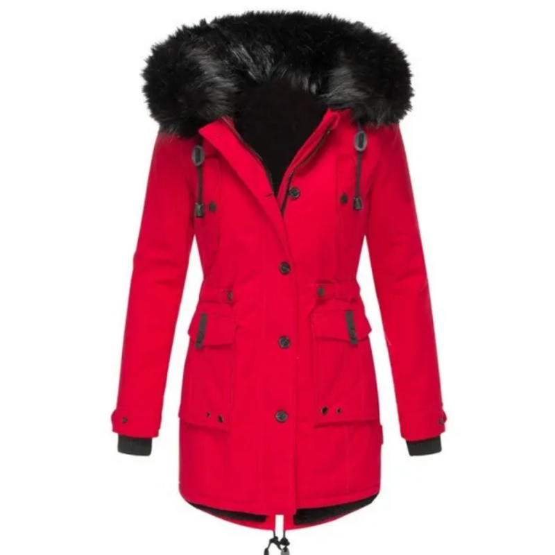 Zoé | Manteau d’Hiver Femme en Coton Doublé Polaire avec Capuche