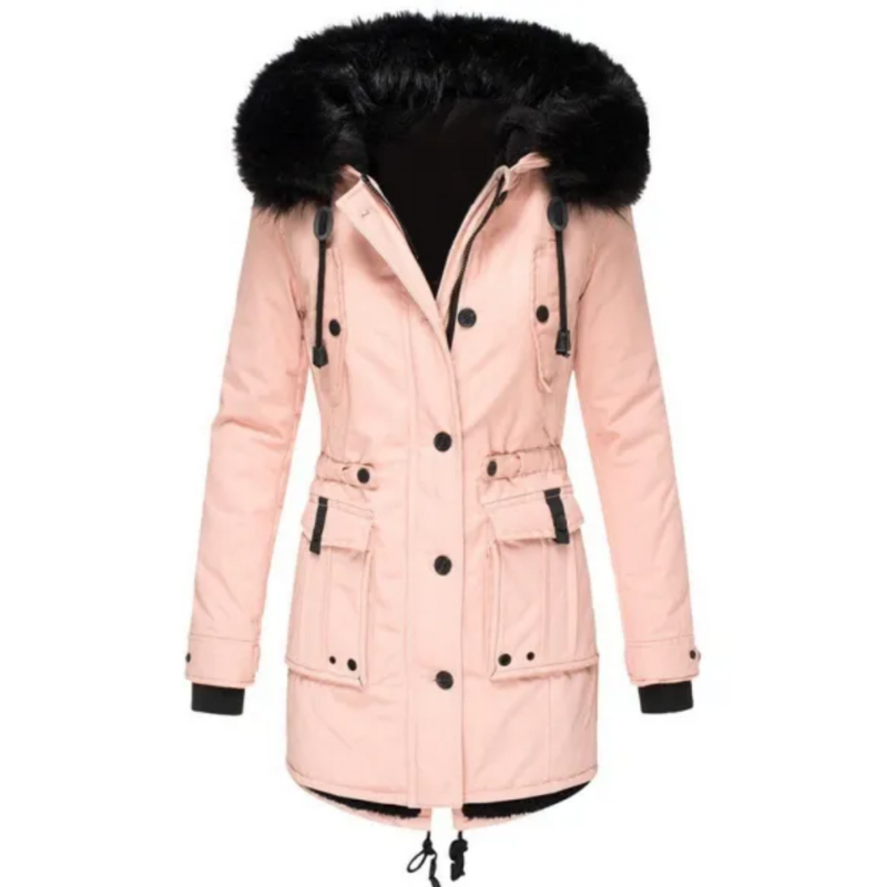 Zoé | Manteau d’Hiver Femme en Coton Doublé Polaire avec Capuche