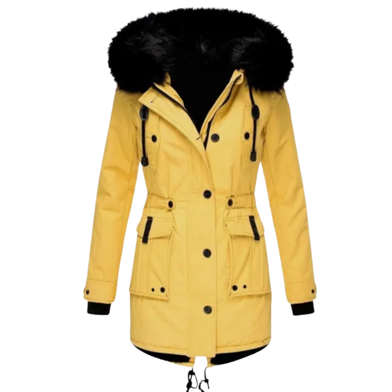Zoé | Manteau d’Hiver Femme en Coton Doublé Polaire avec Capuche