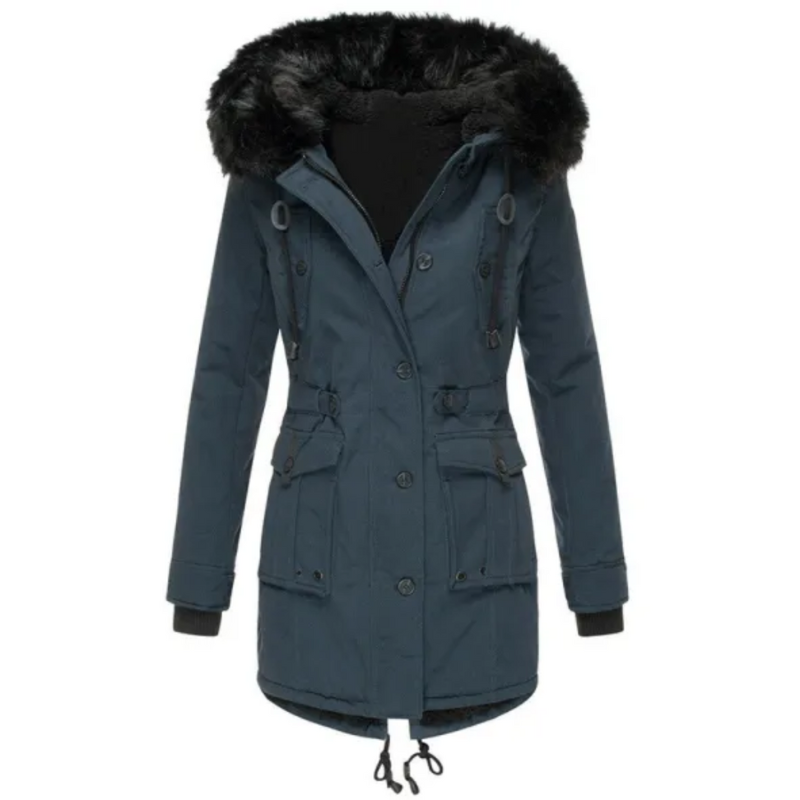 Zoé | Manteau d’Hiver Femme en Coton Doublé Polaire avec Capuche