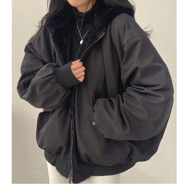 Razz | Veste réversible oversized pour femmes avec fourrure de teddy