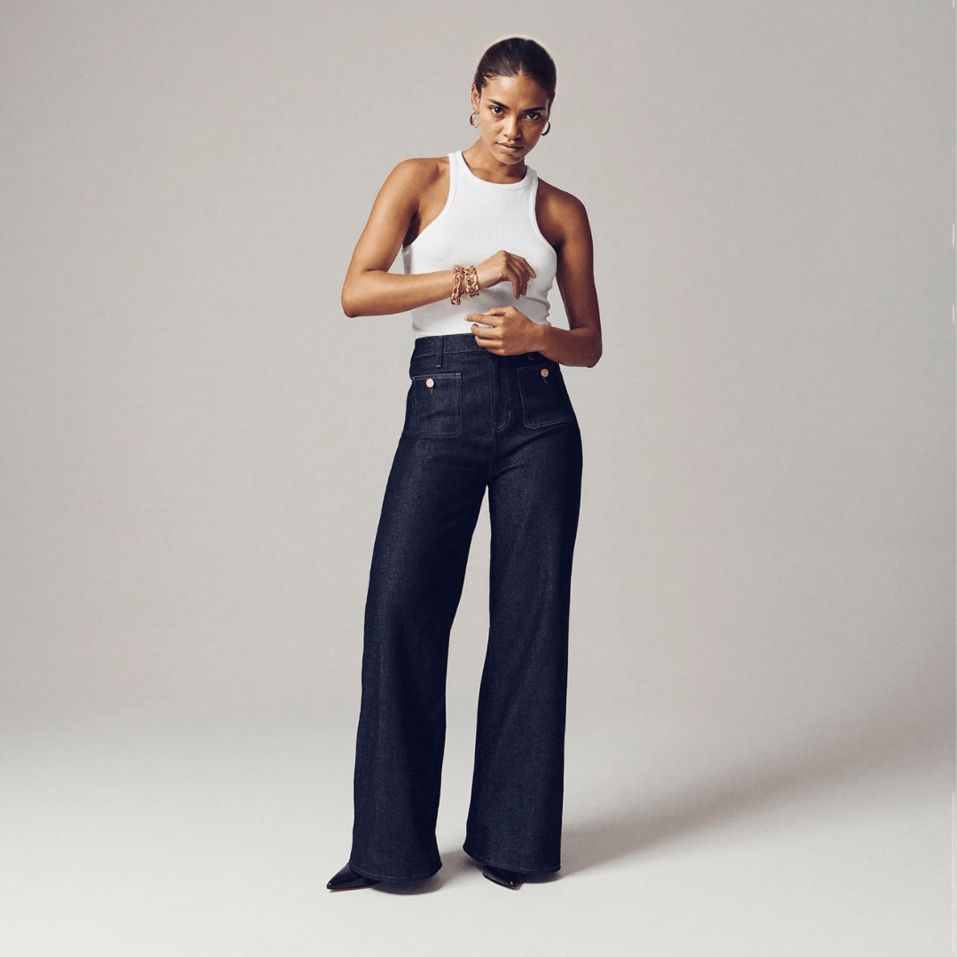 Gabi | Jean Taille Haute à Jambe Large - FitCurve
