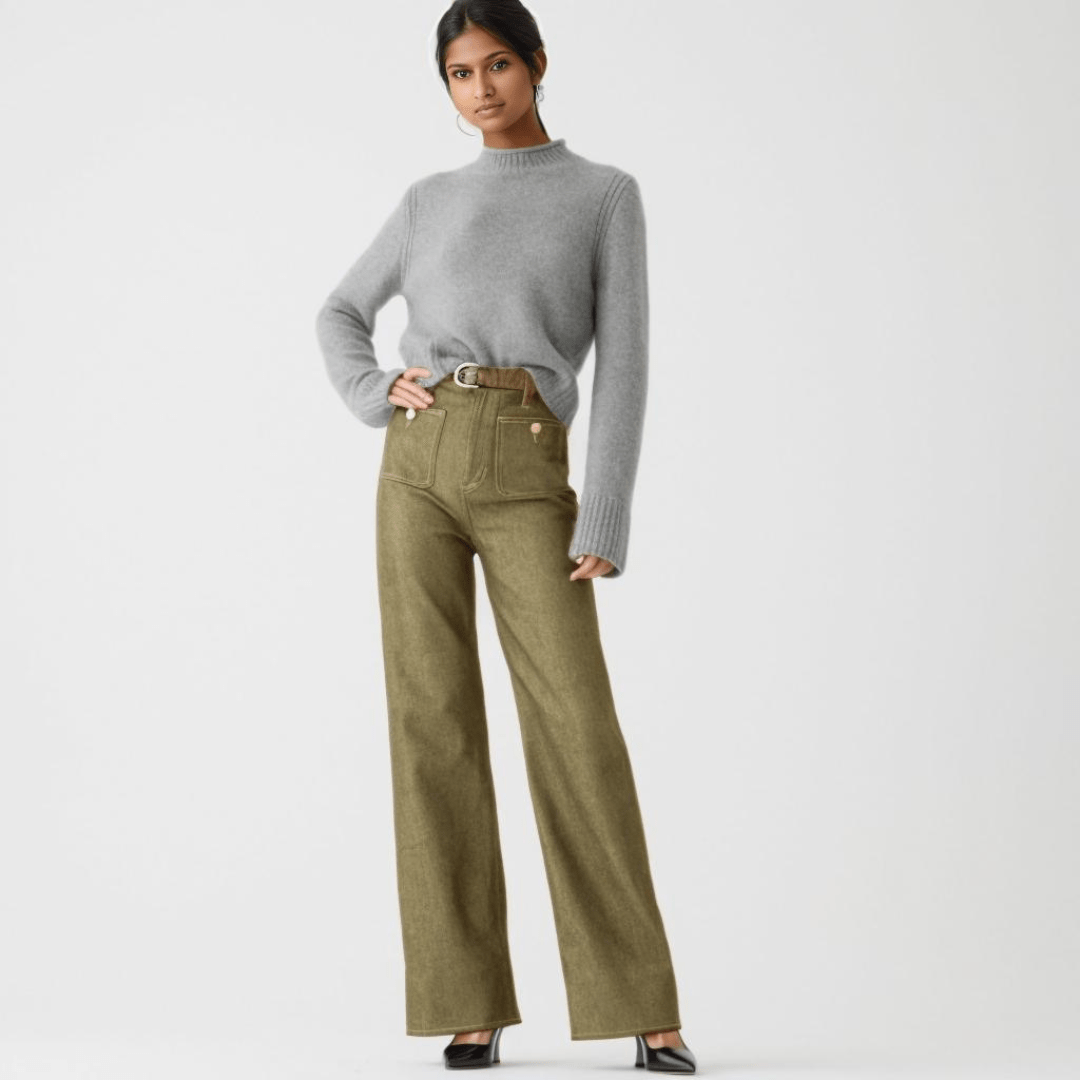 Gabi | Jean Taille Haute à Jambe Large - FitCurve