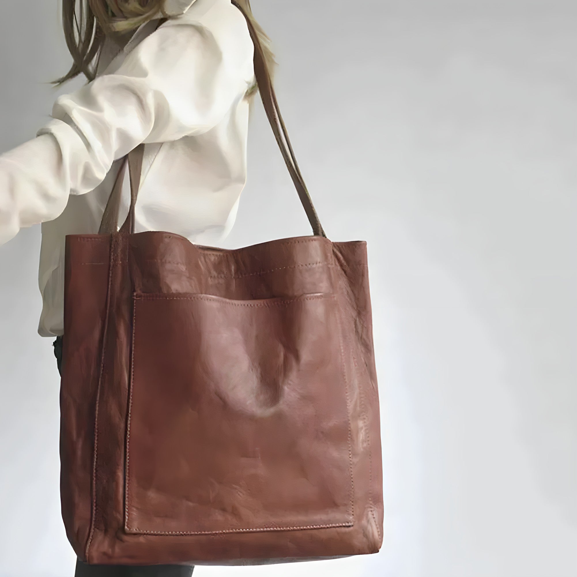 Fiona | Grand sac à main en cuir Vega luxueux avec beaucoup d'espace