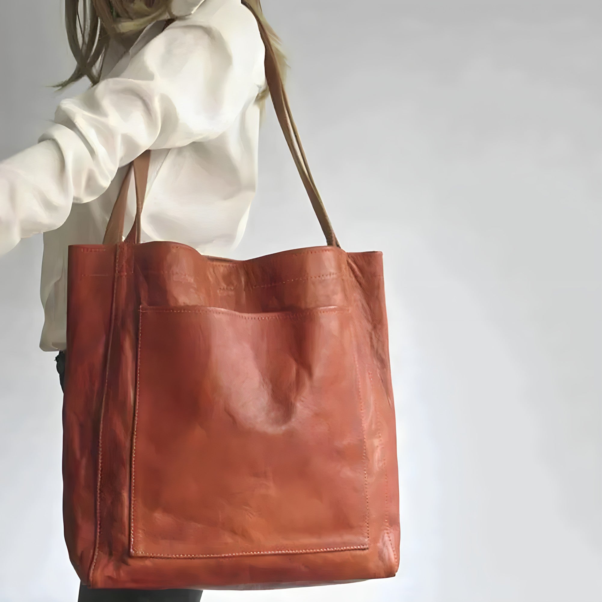 Fiona | Grand sac à main en cuir Vega luxueux avec beaucoup d'espace