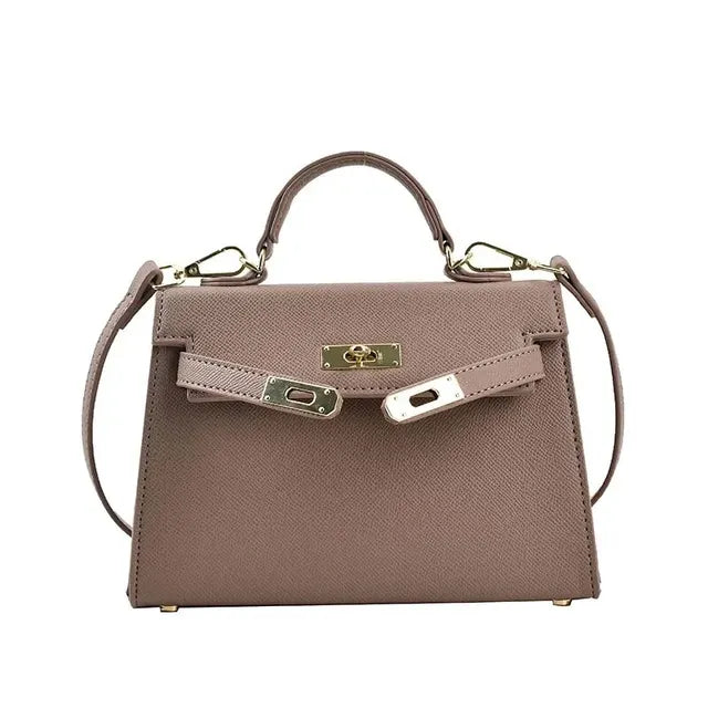 Katy | Petite Sac à Bandoulière à Texture Lisse pour Femmes-Womens Shoulder bags-Beige-Barnier Boutique